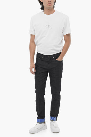 Jeans Skinny Fit ad Orlo con Risvolto