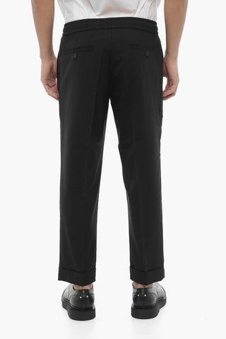 Pantaloni REM Slim Fit a Vita Bassa con Elastico in Vita