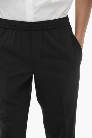 Pantaloni REM Slim Fit a Vita Bassa con Elastico in Vita