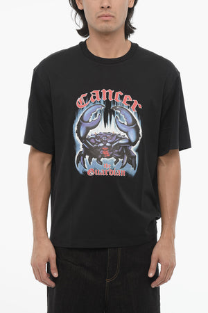 Rundhals-T-Shirt ROCK BAND ZODIAC CANCER Slim Fit Bedruckt