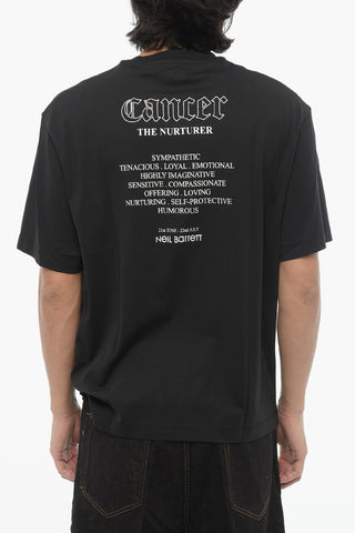 Rundhals-T-Shirt ROCK BAND ZODIAC CANCER Slim Fit Bedruckt