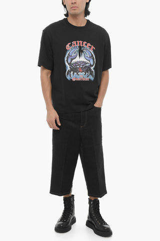 Rundhals-T-Shirt ROCK BAND ZODIAC CANCER Slim Fit Bedruckt
