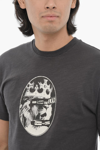 Crew-Neck T-Shirt ROCK BAND ZODIAC LEON Printed