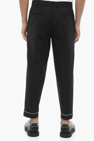 Pantaloni REM Slim Fit a Vita Bassa con Elastico in Vita