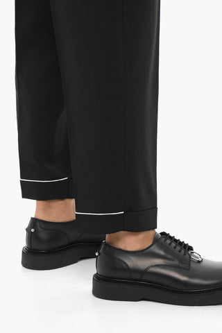 Slim-Fit Trousers REM with Low Rise and Elasticated Waist