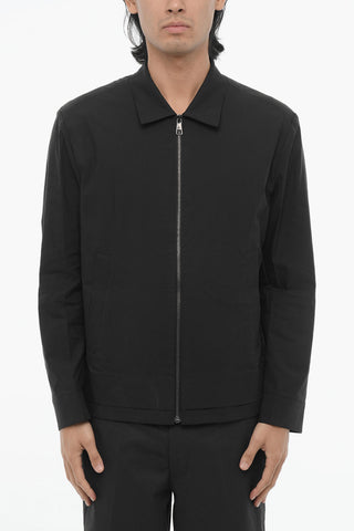 Overshirt a Tinta Unita con Chiusura Zip