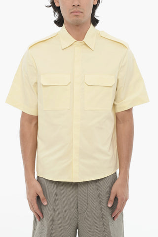 Short Sleeved Loose Fit Shirt with Double Breast Pocket
