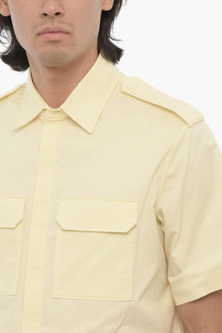 Short Sleeved Loose Fit Shirt with Double Breast Pocket