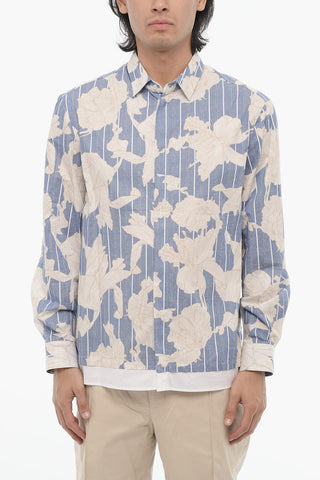 Camicia Loose Fit in Motivo Floreale a Doppio strato