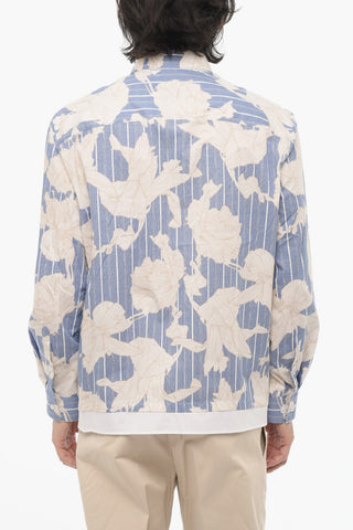 Camicia Loose Fit in Motivo Floreale a Doppio strato
