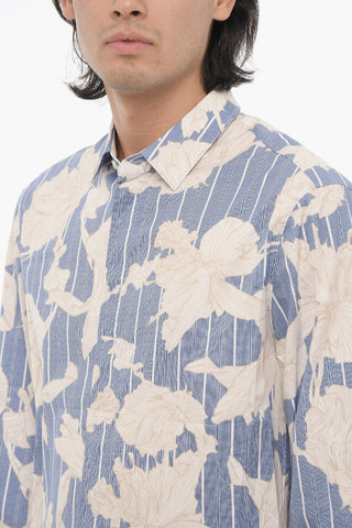 Camicia Loose Fit in Motivo Floreale a Doppio strato