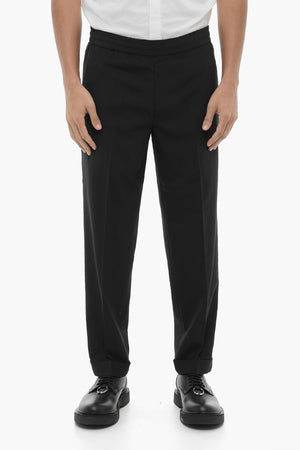 Pantaloni REM Slim Fit a Vita Bassa con Elastico in Vita