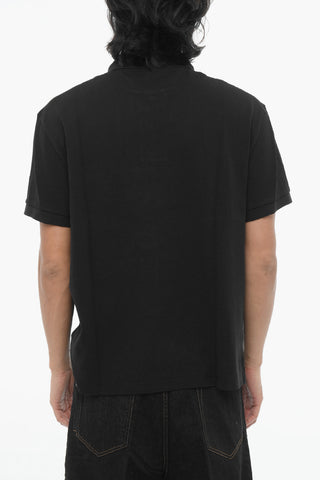 Two-Button Loose-Fit Polo with Piercing Detail