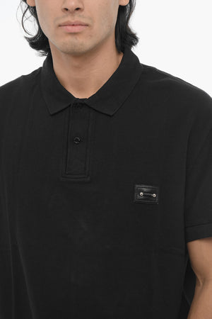 Polo a due Bottoni Loose Fit con Dettaglio Piercing