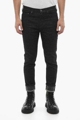 THE GODFATHER OF DENIM Stretch Denim Super Skinny Fit Jeans with Cuffed Hem 16cm