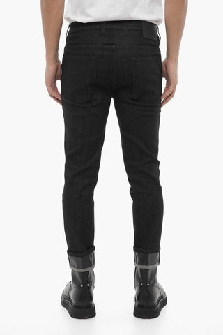 THE GODFATHER OF DENIM Stretch Denim Super Skinny Fit Jeans with Cuffed Hem 16cm