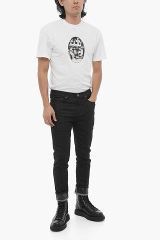 THE GODFATHER OF DENIM Stretch Denim Super Skinny Fit Jeans with Cuffed Hem 16cm