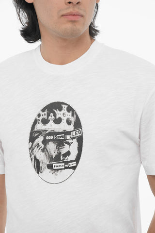 T-shirt Girocollo ROCK BAND ZODIAC LEON Slim Fit stampata