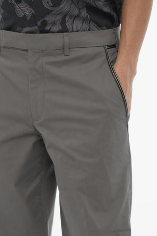 Slim Fit Regular-Waist Trousers with Belt Loops
