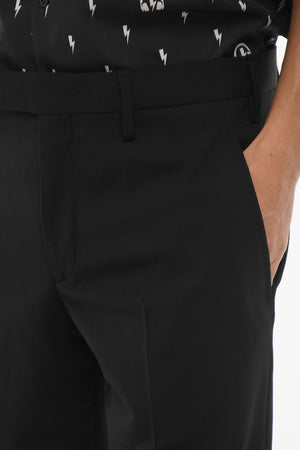 Pantaloni Slim Fit a Vira Regolare con Zip Alla Caviglia