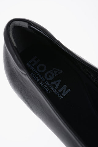 Leather Ballet Flats with Maxi Plaque