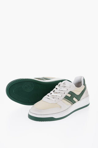 Leather and Mesh TOM Low-Top Sneakers with Contrast Monogram