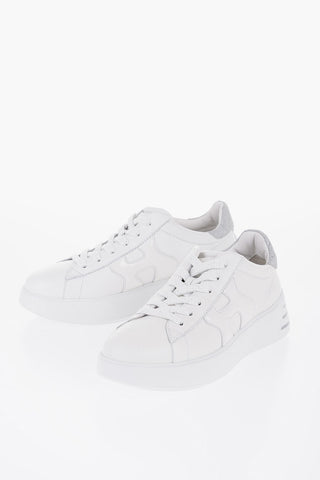 Leather REBEL Low-Top Sneakers with Glittery Details