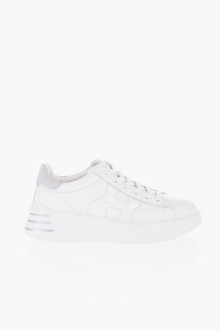 Leather REBEL Low-Top Sneakers with Glittery Details