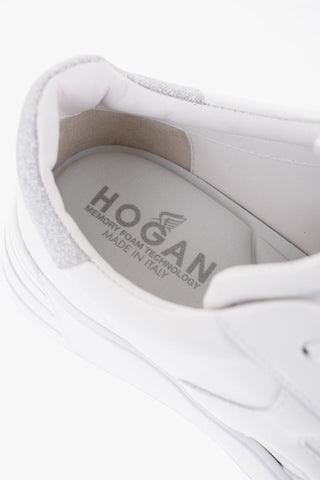 Leather REBEL Low-Top Sneakers with Glittery Details