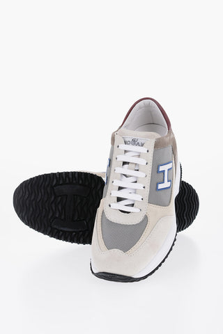 Two-Tone Suede and Mesh Low-Top Sneakers