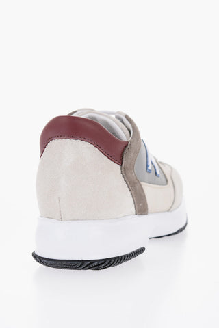 Two-Tone Suede and Mesh Low-Top Sneakers