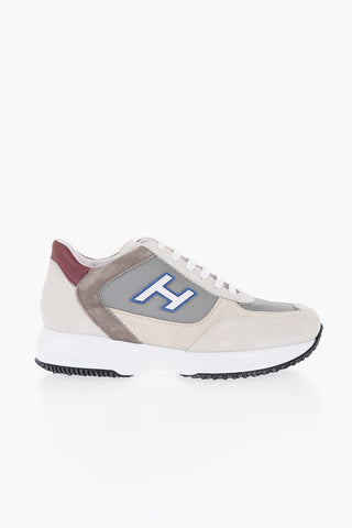 Two-Tone Suede and Mesh Low-Top Sneakers
