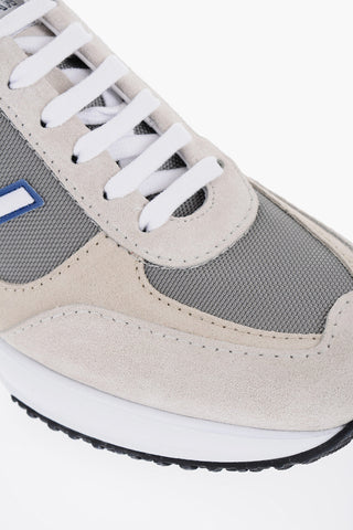 Two-Tone Suede and Mesh Low-Top Sneakers