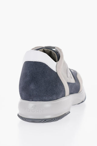 Two-Tone Suede and Mesh Low-Top Sneakers