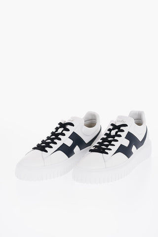 Two-Tone Leather Low-Top Sneakers