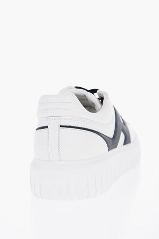 Two-Tone Leather Low-Top Sneakers