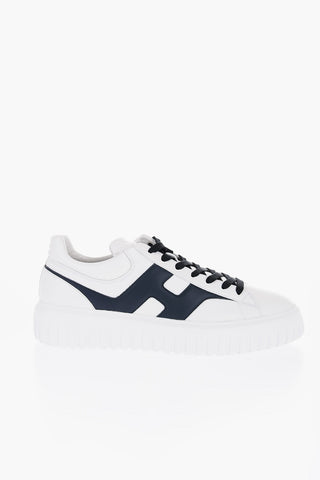 Two-Tone Leather Low-Top Sneakers