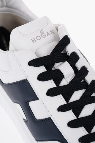 Two-Tone Leather Low-Top Sneakers