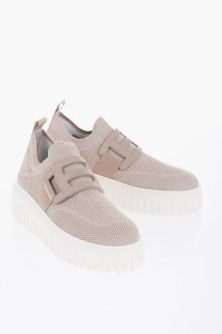 Canvas H-STRIPES Slip On Sneakers with Platform Sole 5cm
