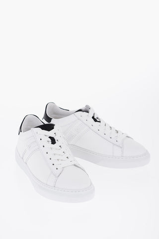 Leather Low-Top Sneakers with Contrasting Details