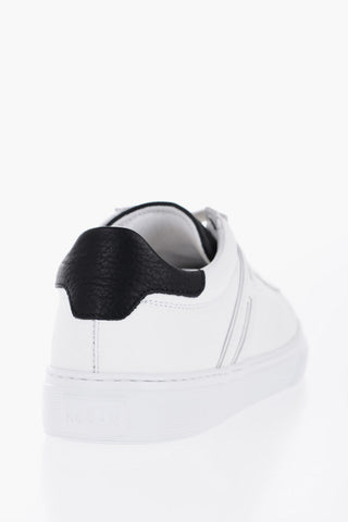 Leather Low-Top Sneakers with Contrasting Details