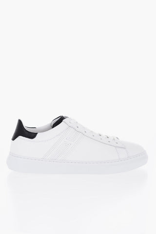 Leather Low-Top Sneakers with Contrasting Details
