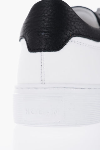 Leather Low-Top Sneakers with Contrasting Details