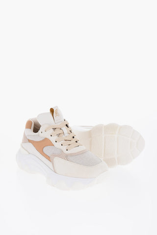 Suede and Lurex HYPERACTIVE Low-Top Sneakers