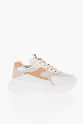 Suede and Lurex HYPERACTIVE Low-Top Sneakers