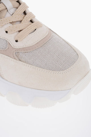 Suede and Lurex HYPERACTIVE Low-Top Sneakers