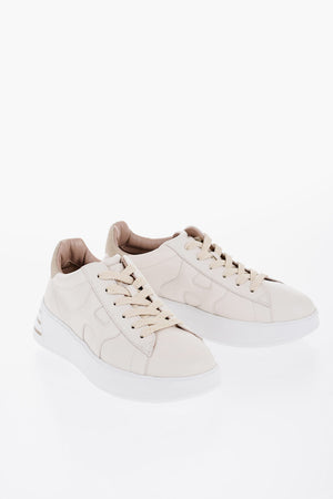 Leather REBEL Low-Top Sneakers with Glittery Details