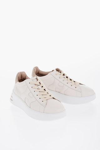 Leather REBEL Low-Top Sneakers with Glittery Details