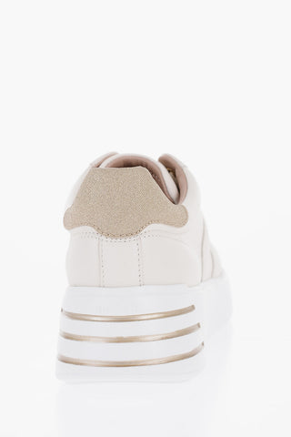 Leather REBEL Low-Top Sneakers with Glittery Details