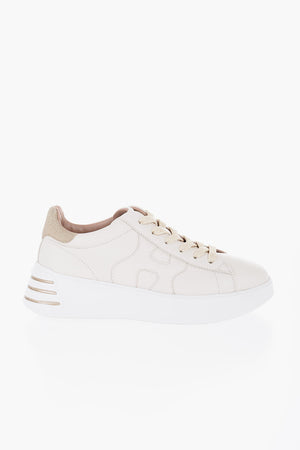 Leather REBEL Low-Top Sneakers with Glittery Details